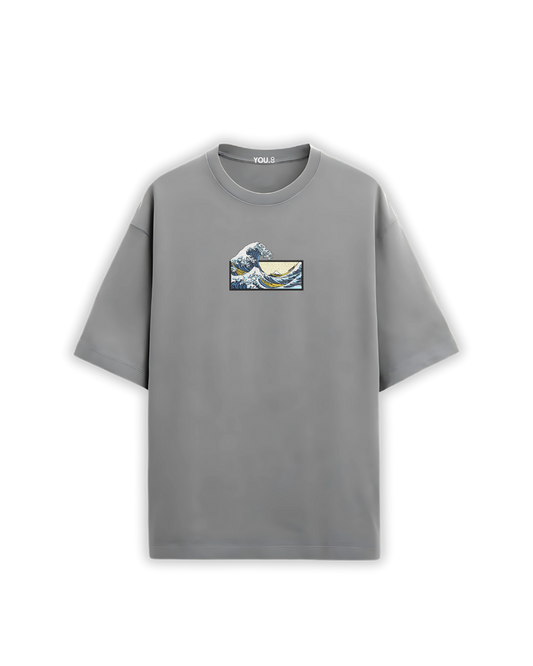"Wave" Embroidery Oversized T-Shirts